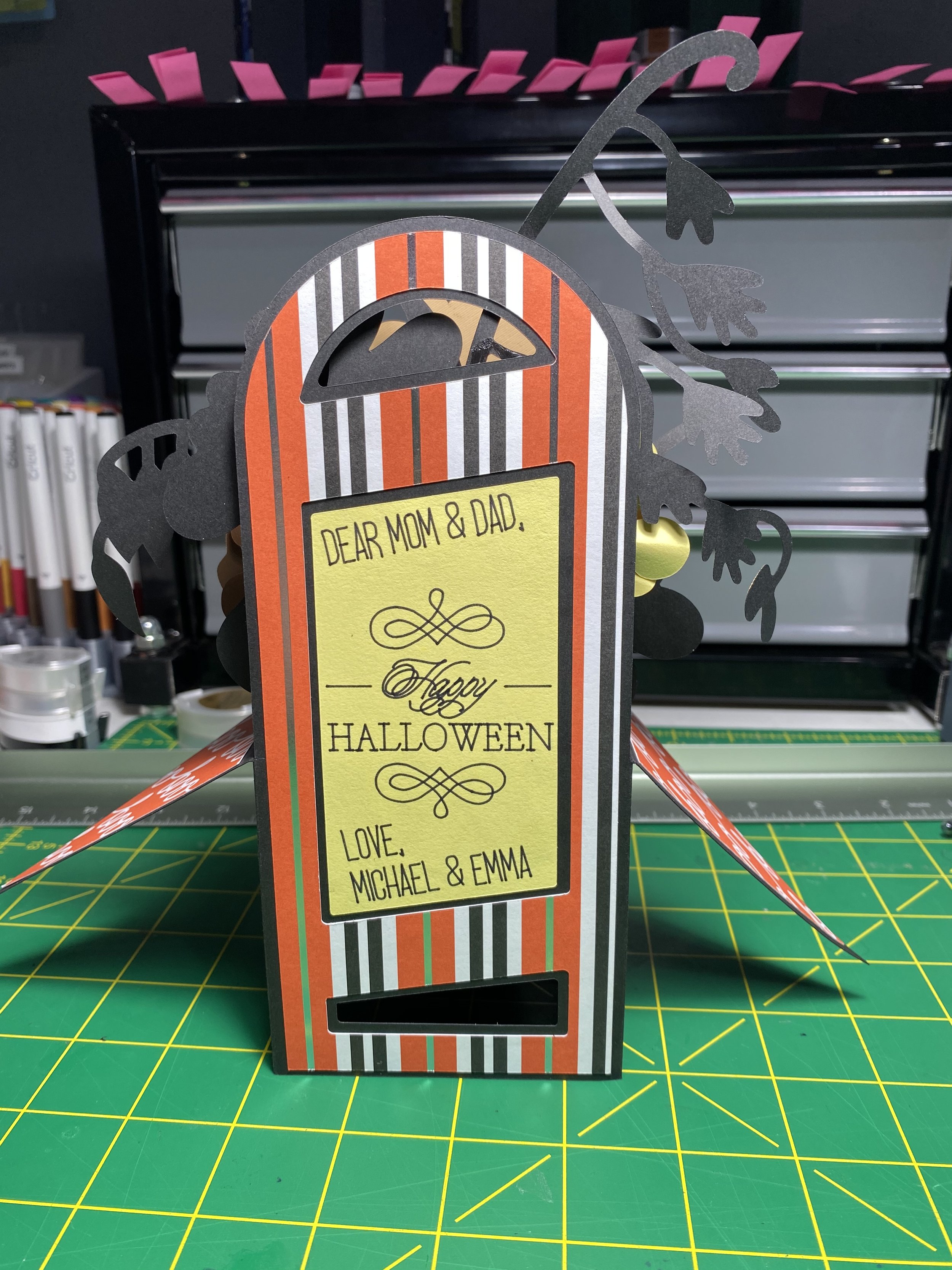 Halloween Flowers Box Card - Paper