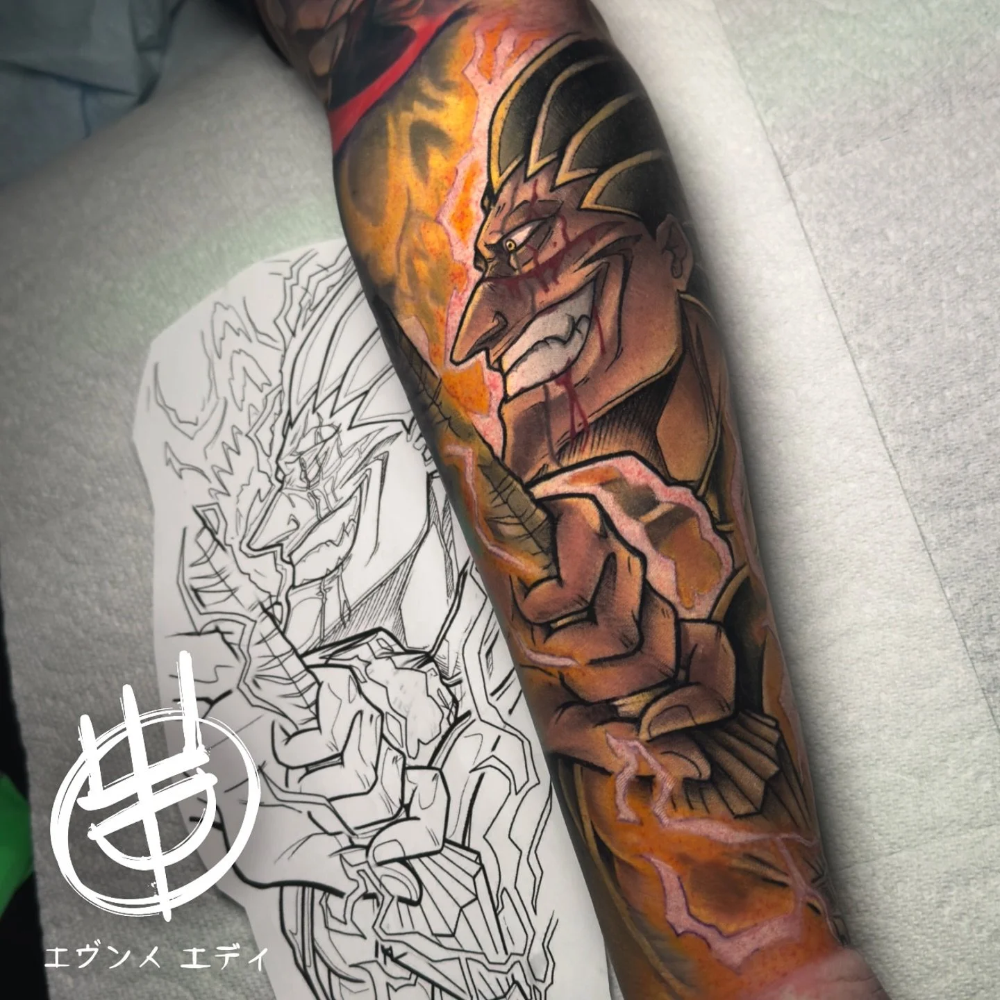 #kenpachizaraki from a couple@of week🤓 Thanks Frank⚡️⚡️⚡️ Made with love and @starbritecolors @purklenz @hustlebutterdeluxe @tommyssupplies @ajconly_official  #starbritecolors
#animeart #animefanart #animetattoo #animetattooartist #animetattoos #ani