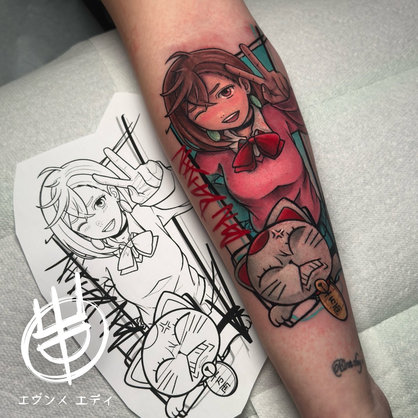 Super Fun #matchingtattoos with one of my #dandadan flash 🫶🏻 Made with love and @starbritecolors @purklenz @hustlebutterdeluxe @tommyssupplies @ajconly_official  #starbritecolors
#animeart #animefanart #animetattoo #animetattooartist #animetattoos 