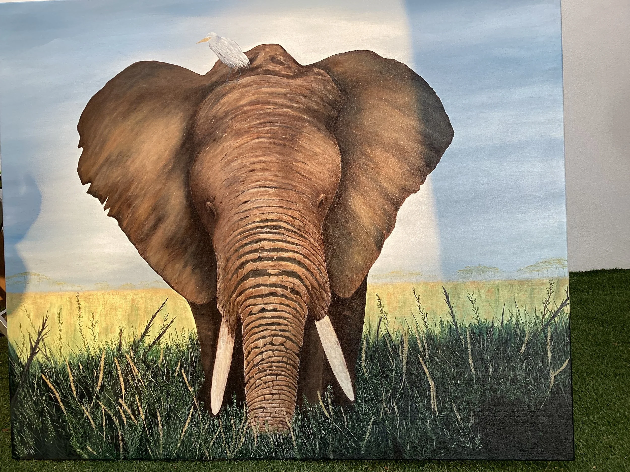 ON SAFARI . OIL ON CANVAS.