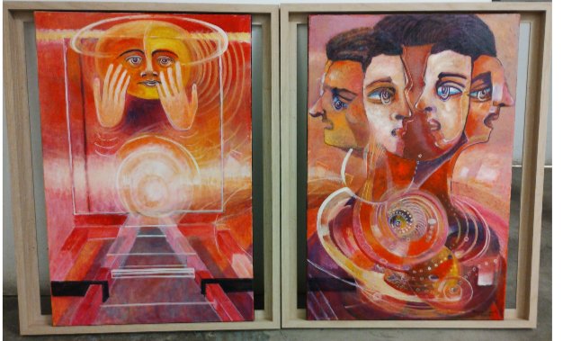 Roger Miranda,Movimiento del Pensamiento, Oil on canvas 40x30, Price Negotiable