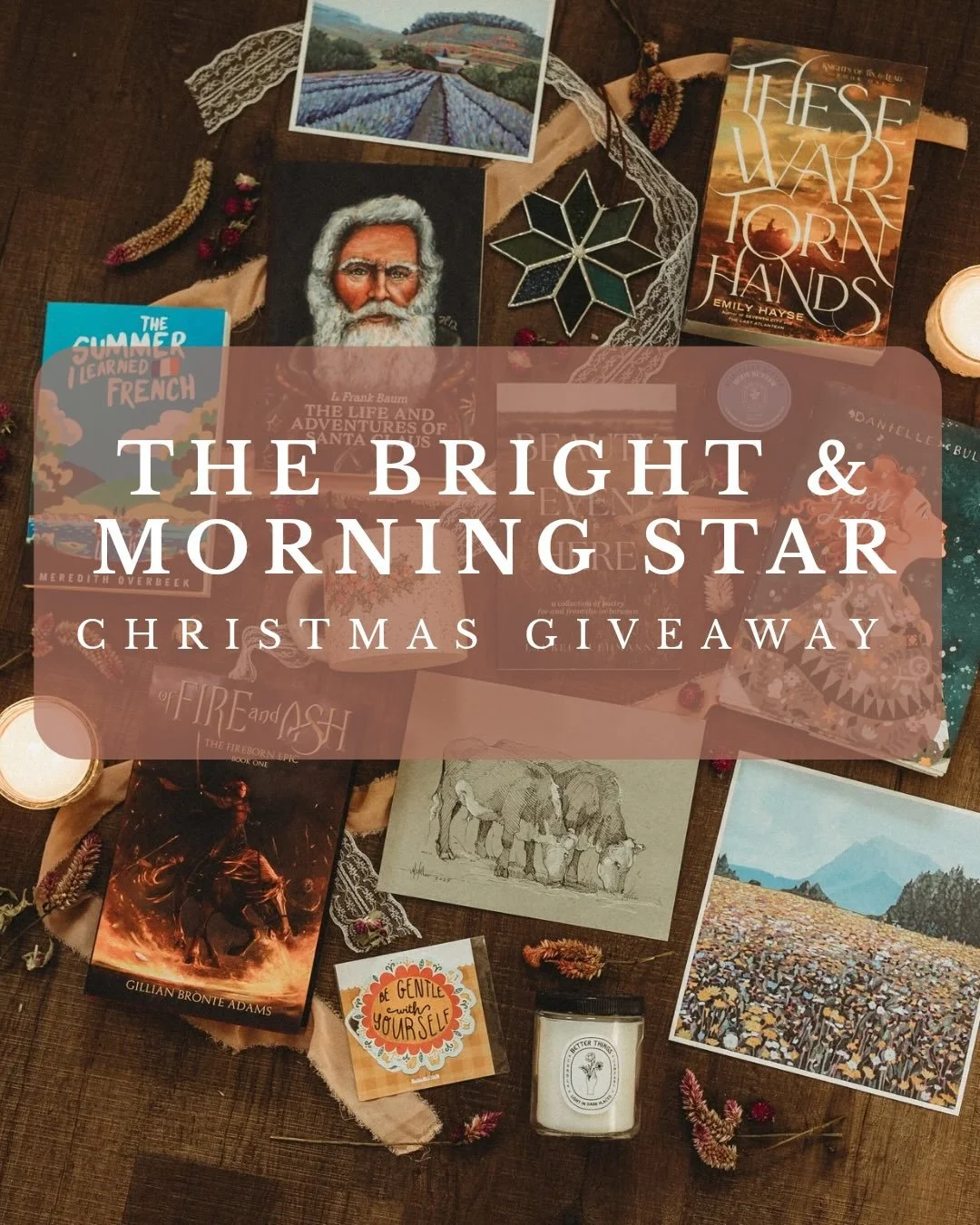 THE BRIGHT AND MORNING STAR GIVEAWAY

Merry Christmas!

A group of 14 artisans have come together to bring you a beautiful box to bless your family or grace the space beneath your tree this Christmas season. Our hope is that this will be a blessing t
