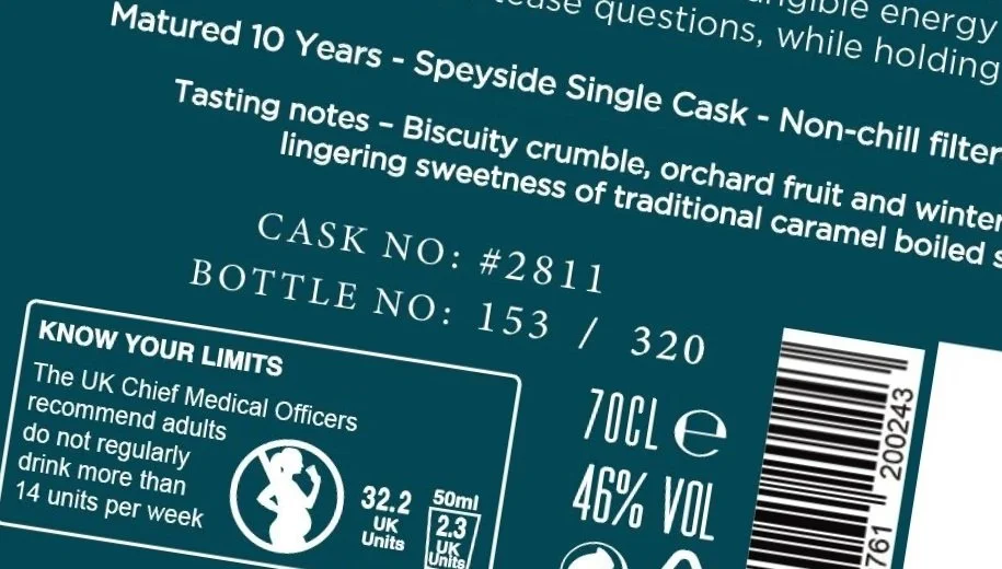sequentially numbered whisky labels printing