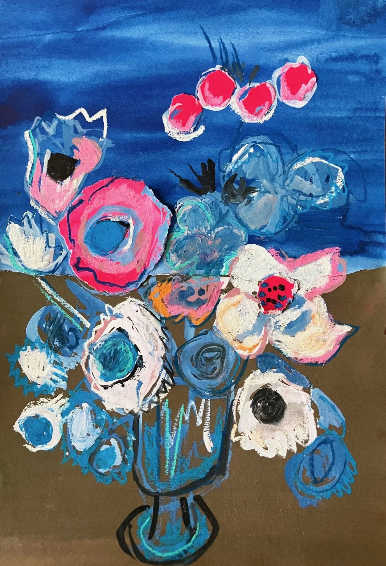 Mixed media collage on paper