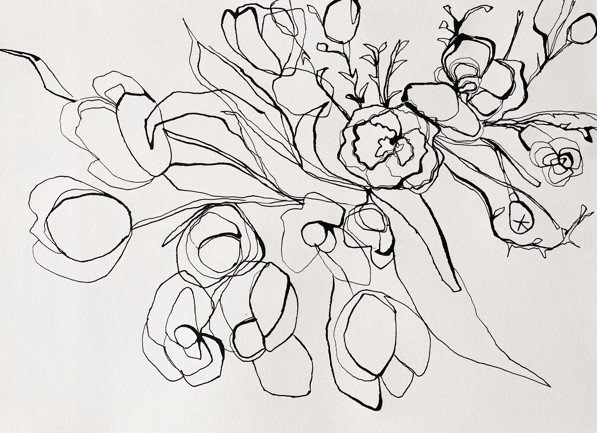 Ink drawing on paper