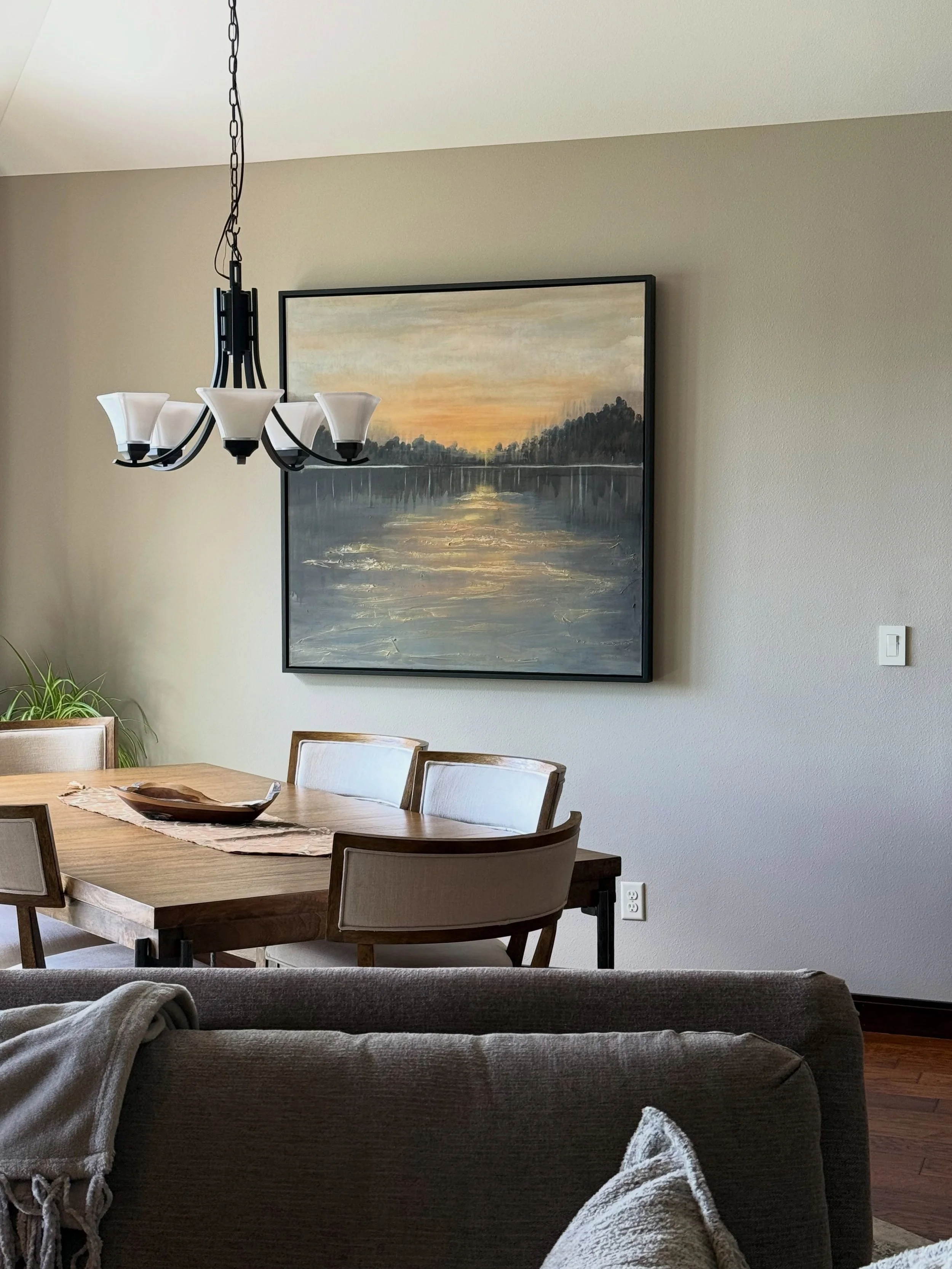 Absolutely awestruck seeing Morning Passages in its new forever home.

Thoughtful custom framing brought the piece to life and looks beautifully elevated in this incredible space.

Never underestimate the power of original artwork and the sacredness 