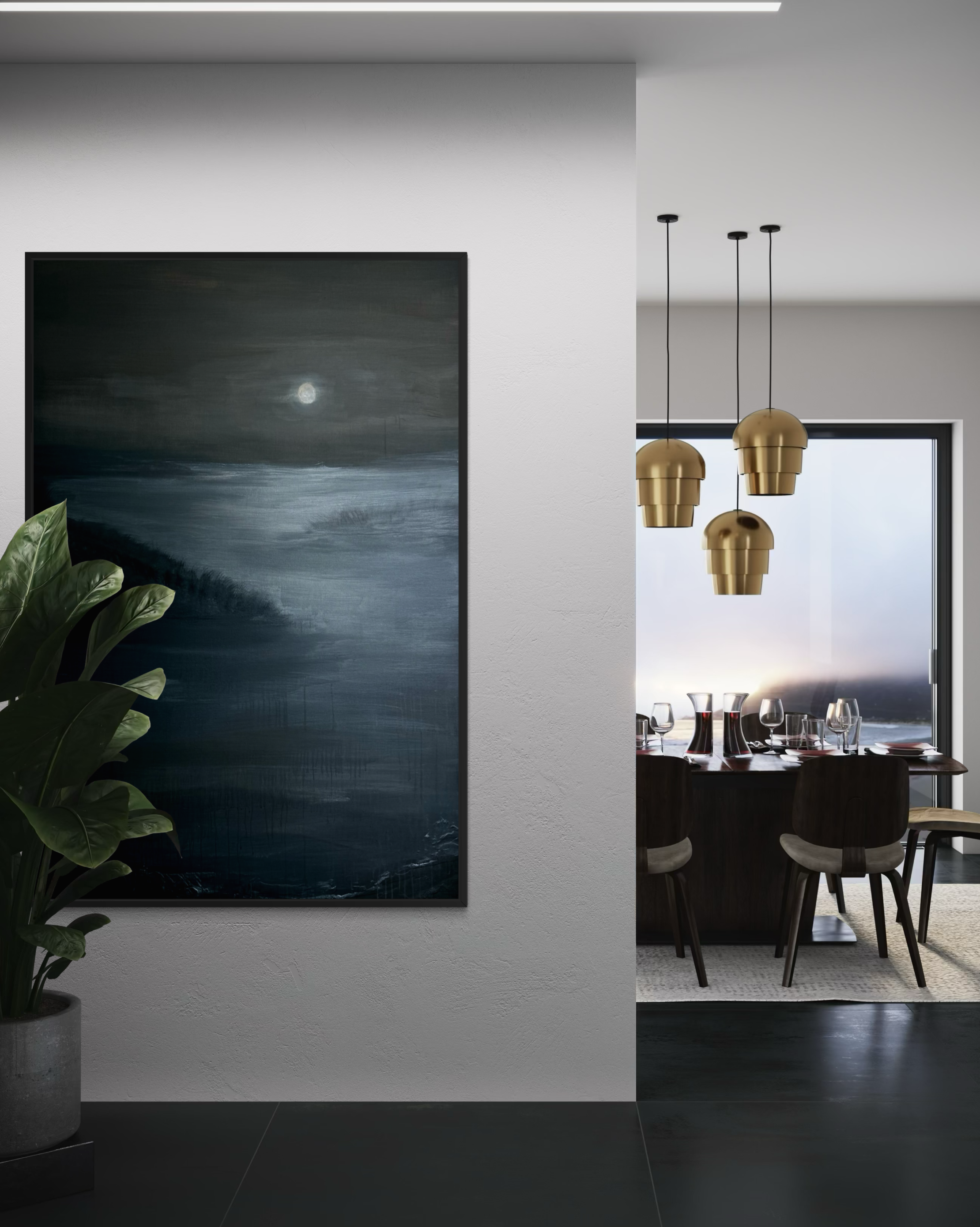 'Guided' Matte Canvas Print — Moonlit River