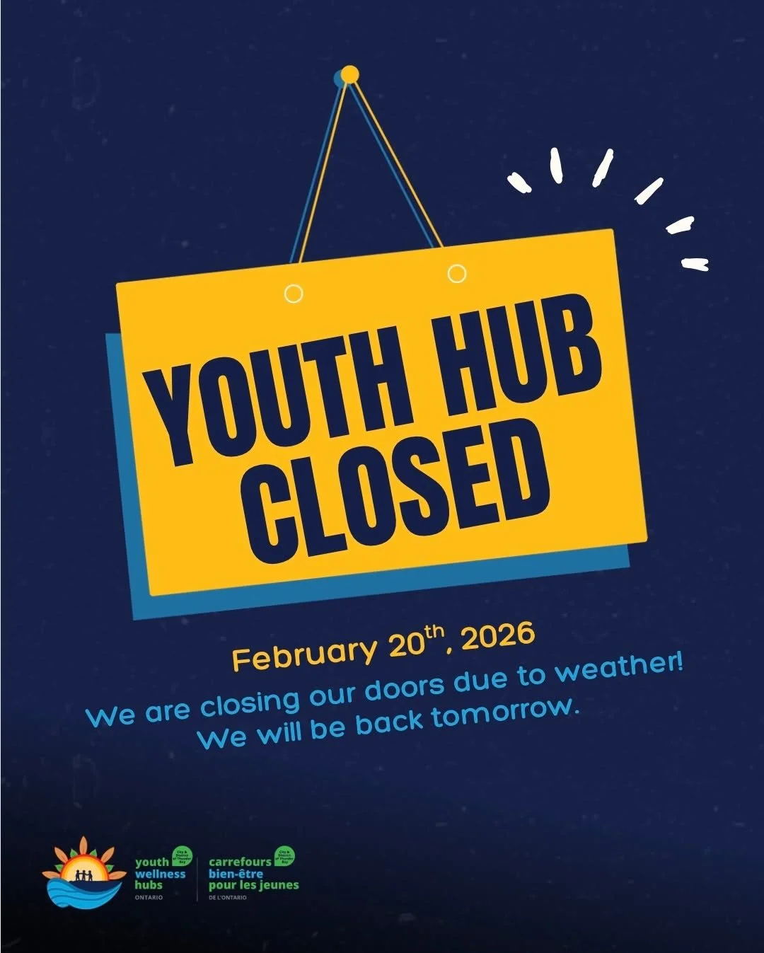 We are going to be closing our doors early due to the weather. We will be open again tomorrow :)