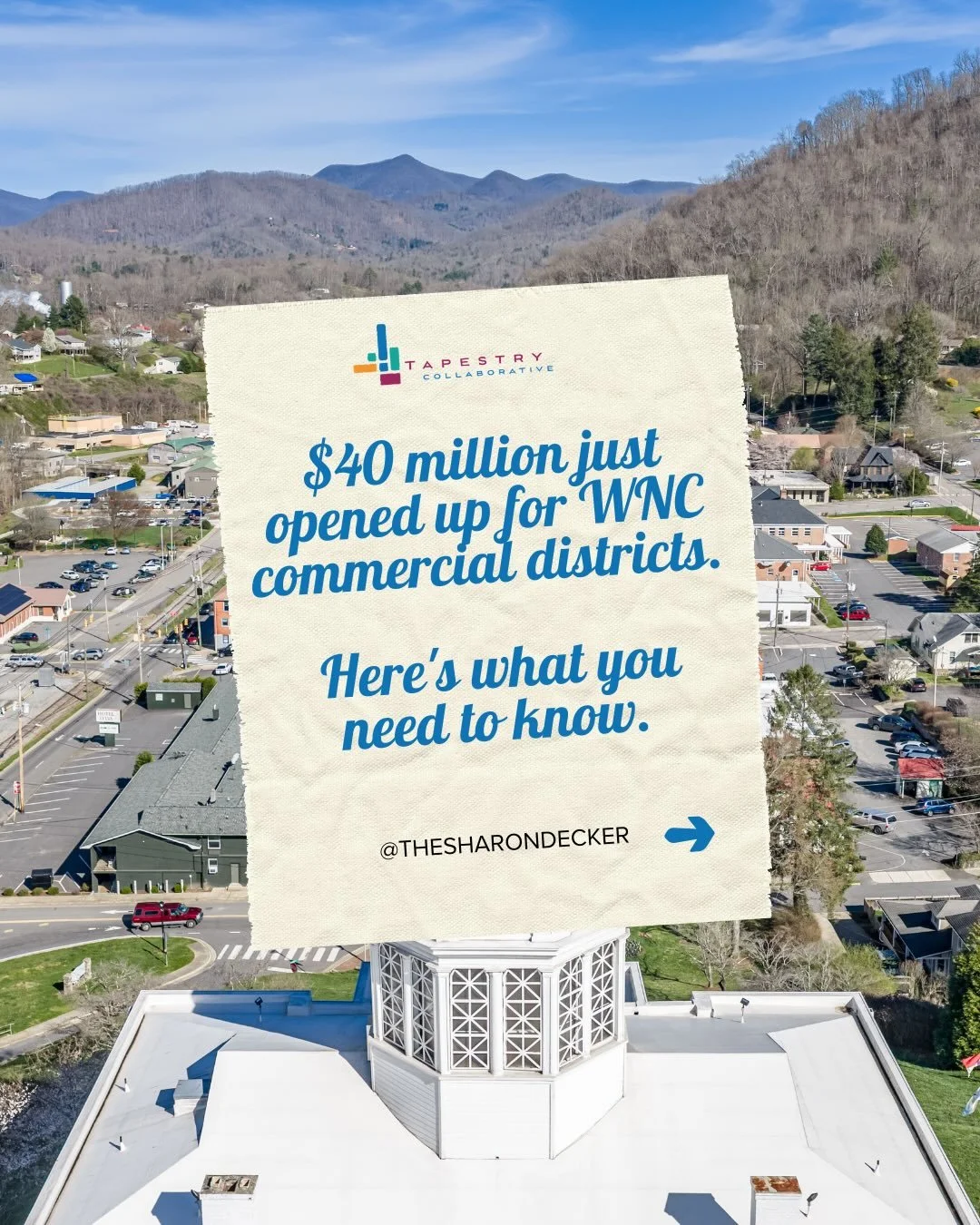 Western North Carolina just got some significant news.

$40 million in federal funding is now available for commercial district revitalization, specifically for communities impacted by Hurricane Helene.

Local governments and nonprofits can apply. Aw