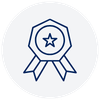 Award ribbon with a star in the center