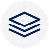 Icon of stacked layers, representing a layered architecture or structure.
