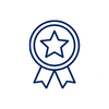 Award ribbon with a star in the center