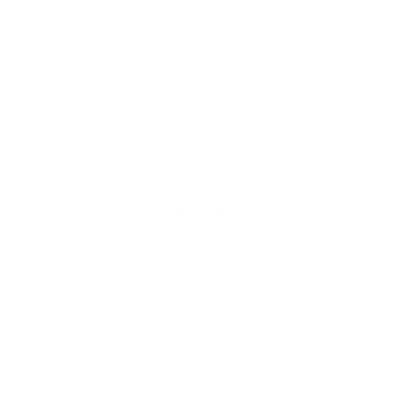 Outline of a briefcase or toolbox on a black background.