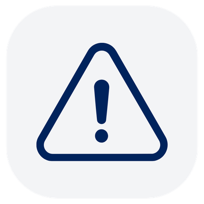 Warning icon with an exclamation mark inside a triangle