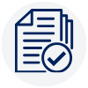 Icon of a document with a checkmark