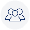 Icon of three people in a row