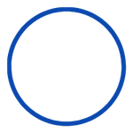 A white target with a dart hitting the center inside a blue circle.