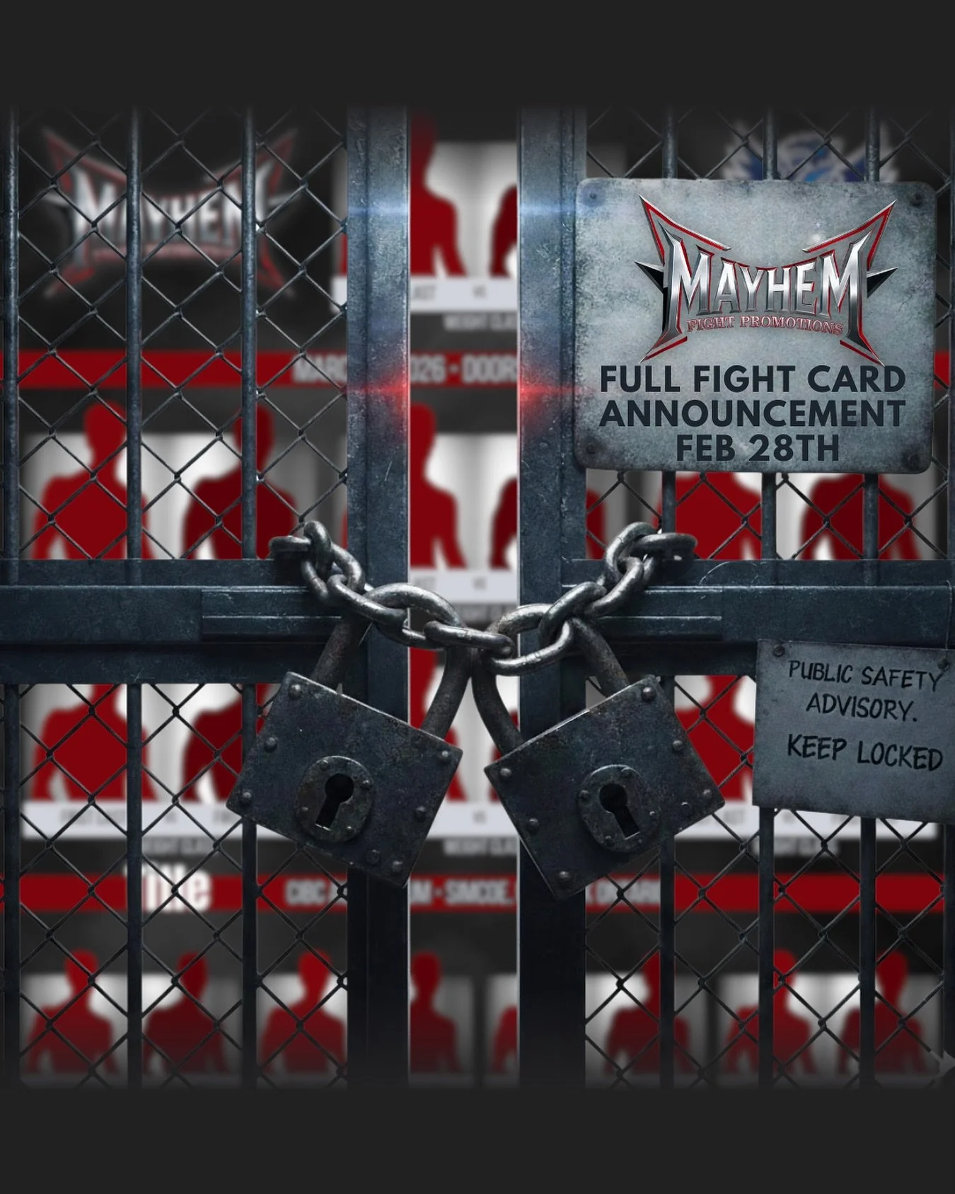 We&rsquo;ve got the names. We&rsquo;ve got the matchups. But we&rsquo;re going to keep them locked up for just a little longer. For public safety, obviously. ⛓️⚠️

The full Mayhem Fight Card is officially under house arrest until February 28th. We&rs