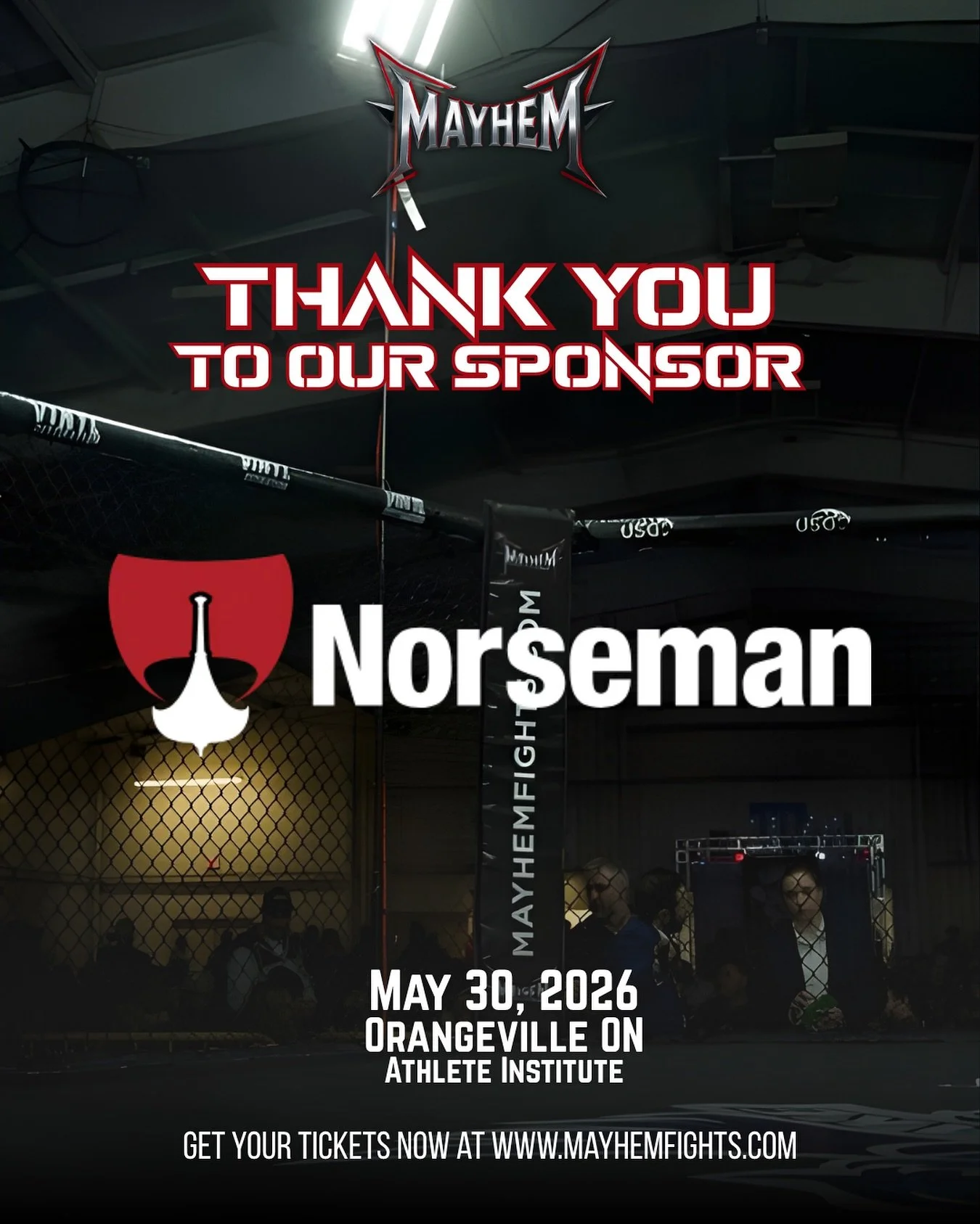 A huge shoutout and a massive THANK YOU to our incredible sponsor, Norseman Construction, for their generous support of our upcoming event!
We are honored to have such a dedicated local business backing Mayhem and helping us bring top-tier MMA to the