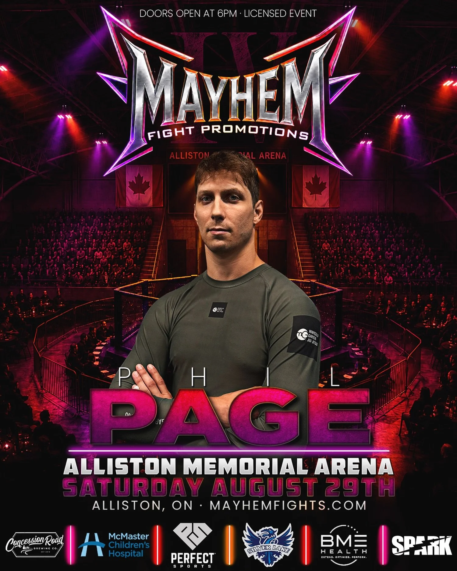BJJ black belt Phil Page is signed on for Alliston ⚔️ From Ottawa&rsquo;s Silver 7 @Phil_Page22 is a highly experienced competitor and he&rsquo;s ready to put on a show in the @MayhemFights cage on August 29th!

Get Your Tickets Now at 🎟️ MayhemFigh