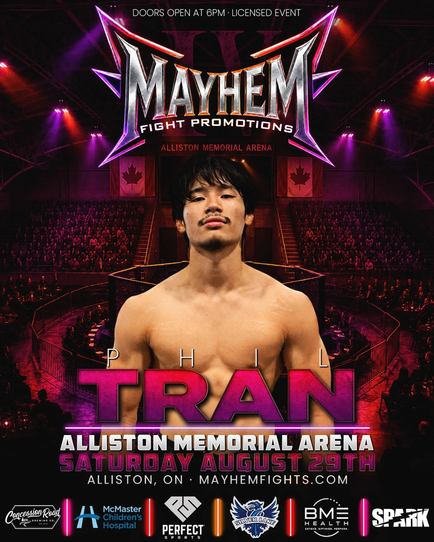 Phil Tran returns to @MayhemFights on August 29th 🔥 Fresh off a victory at Mayhem 3: Elmvale, @P.hil.i.p is back looking to build on that momentum and add another impressive performance inside the Mayhem cage in Alliston!

Get Your Tickets Now at 🎟