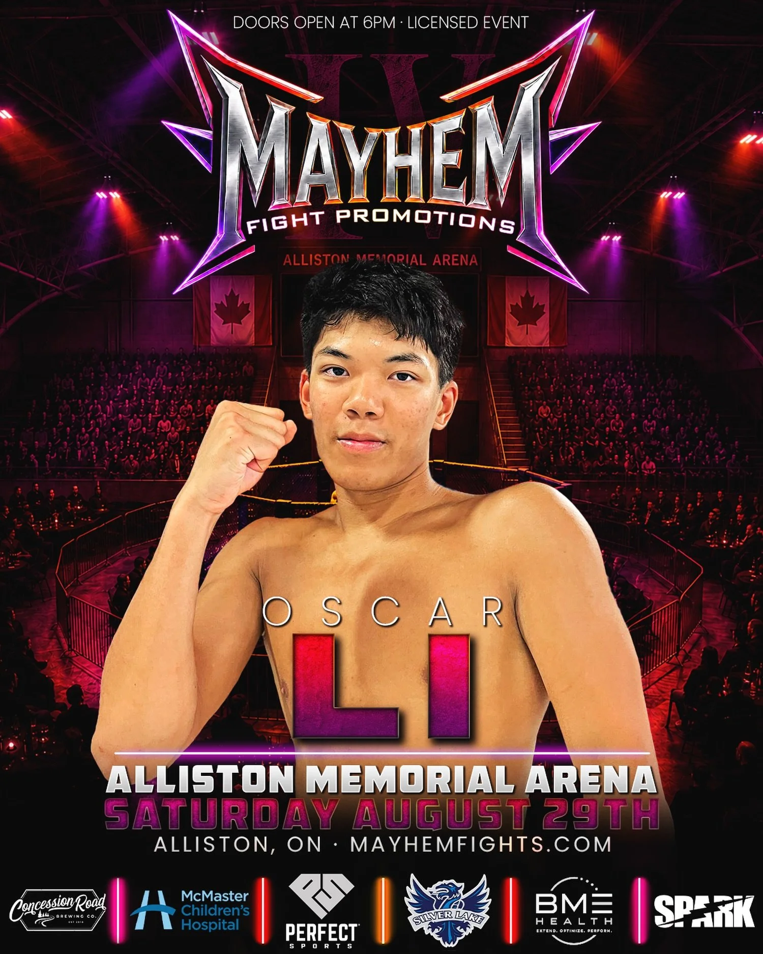 Oscar Li added to our August 29th fight card 🔥 A new face joins the roster as Toronto Top Team&rsquo;s @OscacLi steps into @MayhemFights cage for the first time in front of the Alliston crowd!

Get Your Tickets Now at 🎟️ MayhemFights.com/Alliston

