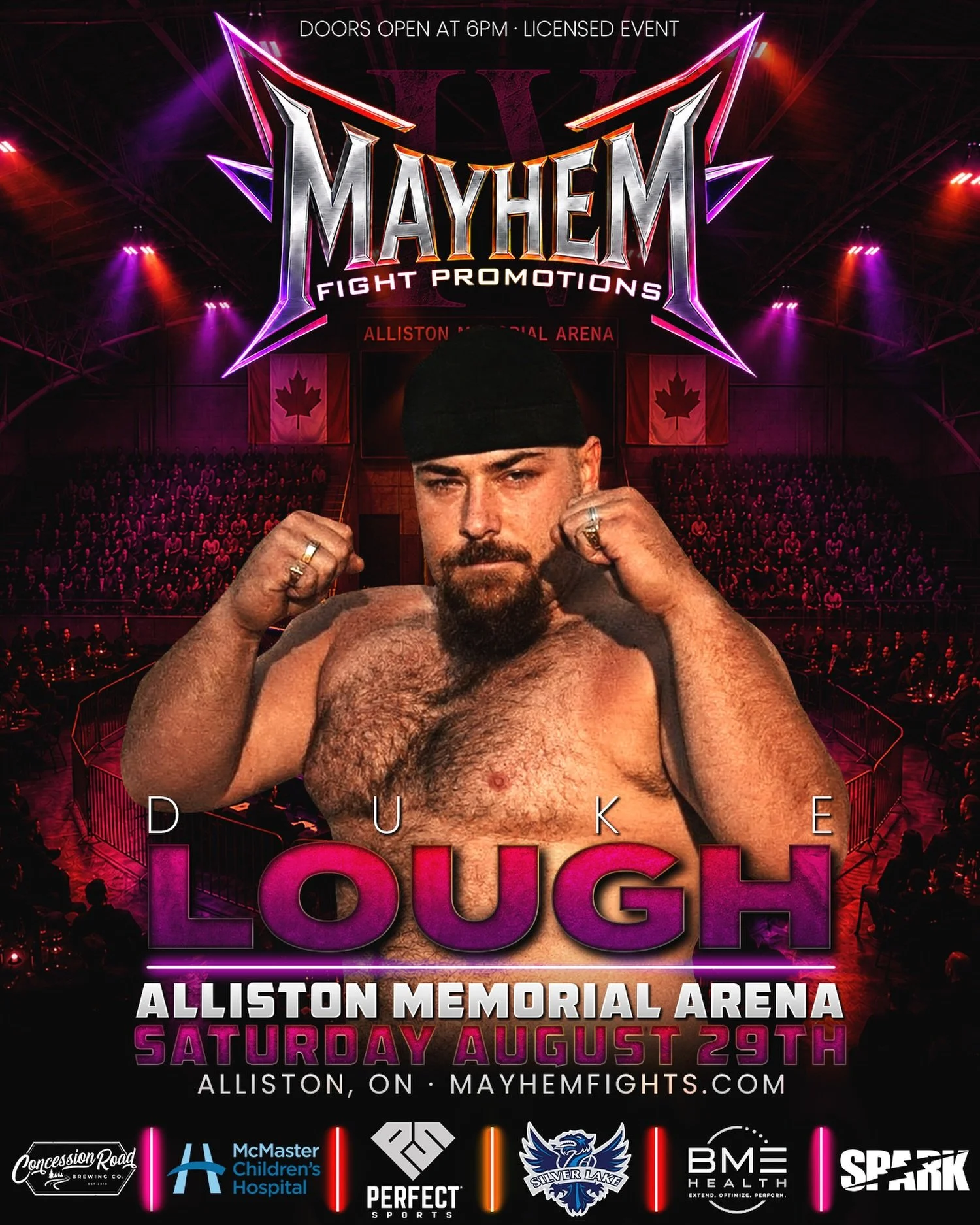 Duke &ldquo;Big Show&rdquo; Lough is heading to the @MayhemFights cage on August 29th 🔥 Lough steps back into the cage looking for his third amateur victory in front of the Alliston crowd!

Get Your Tickets Now at 🎟️ MayhemFights.com/Alliston

📍 A