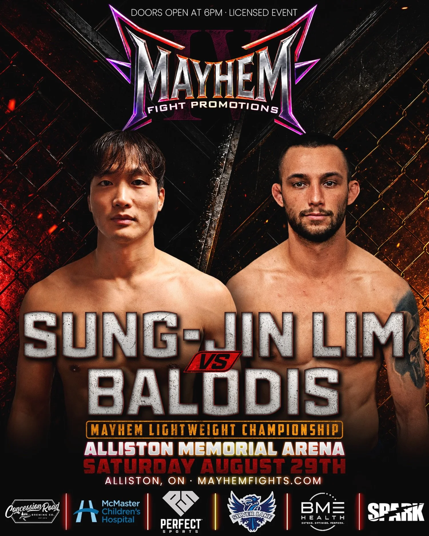 Sung-Jin Lim vs. Christopher Balodis 🏆 The @MayhemFights Lightweight Championship is on the line as two of Ontario&rsquo;s top amateur prospects collide on August 29th in Alliston!

Sung-Jin Lim brings an impressive r&eacute;sum&eacute; of six victo