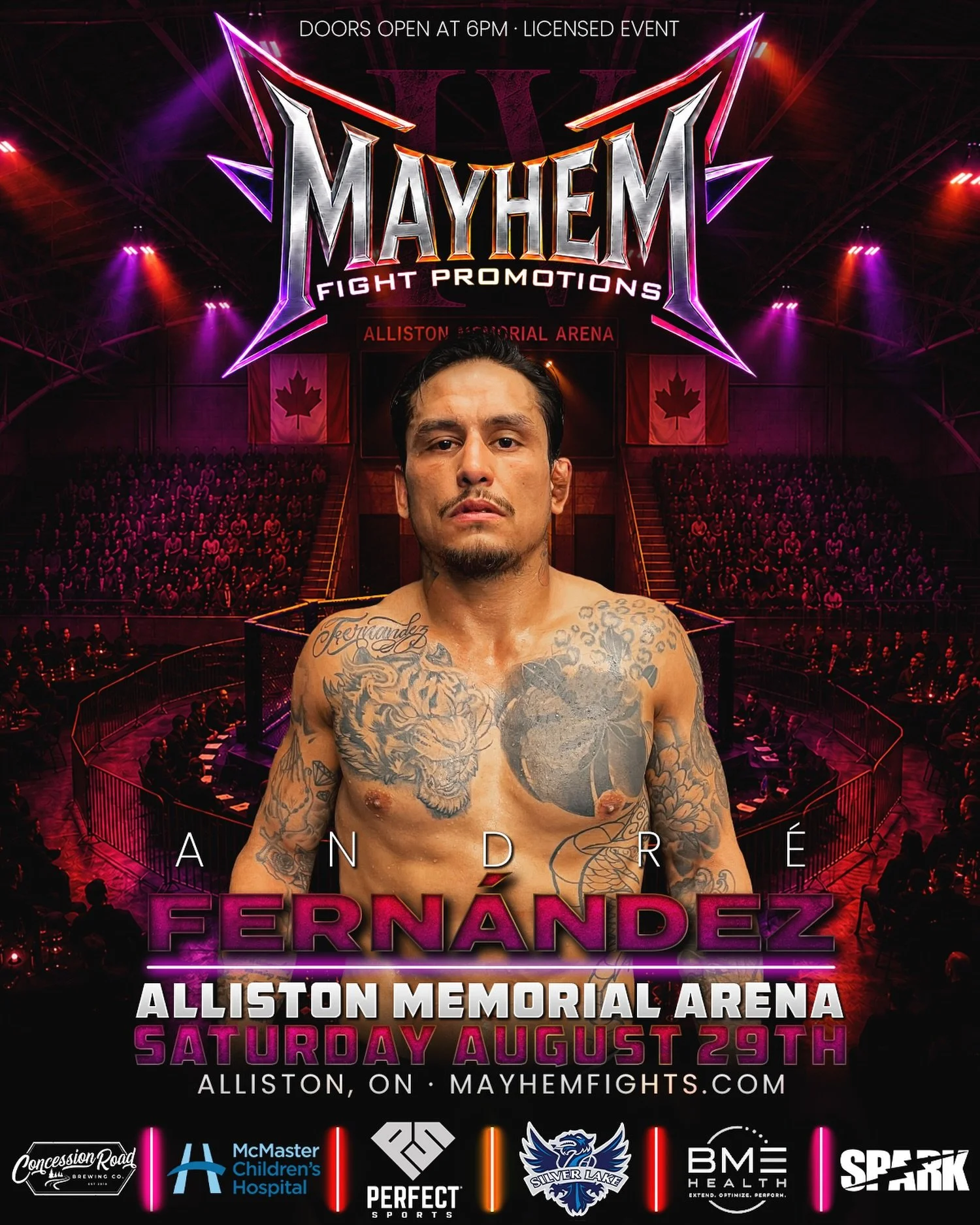 Andr&eacute; Fern&aacute;ndez is coming to @MayhemFights on August 29th 🔥 @La_Bestia_MMA514 brings valuable cage experience into Alliston and is ready to make a statement inside the @MayhemFights cage!

Get Your Tickets Now at 🎟️ MayhemFights.com/A