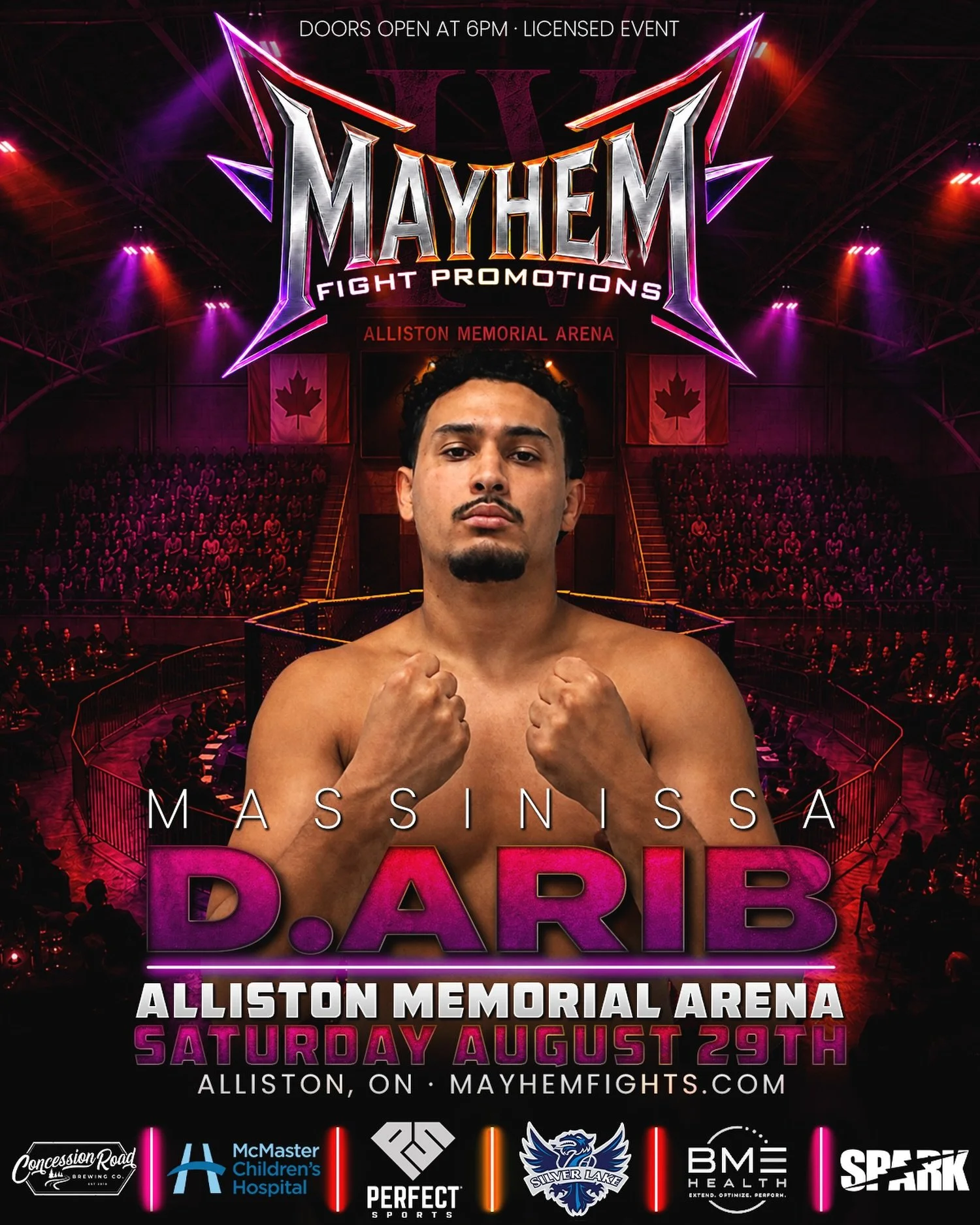 Massinissa D.Arib is making his @MayhemFights debut on August 29th 🔥 An accomplished kickboxer, @DArib2.7 looks to make an strong first impression in MMA when he steps into the Mayhem cage in Alliston 

Get Your Tickets Now at 🎟️ MayhemFights.com/A