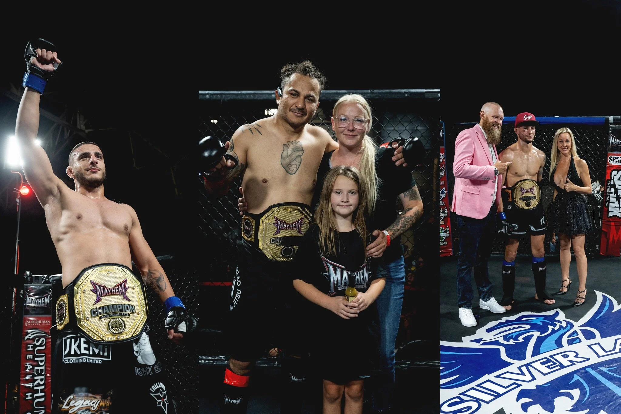 Our first three @MayhemFights champions were crowned last night at the Alliston Memorial Arena 🏆🏆🏆 Congratulations to @RagnarMMA_, @ChristopherBalodis &amp; @DelsinGray

Huge shout to the people of Alliston and the surrounding area for joining us 