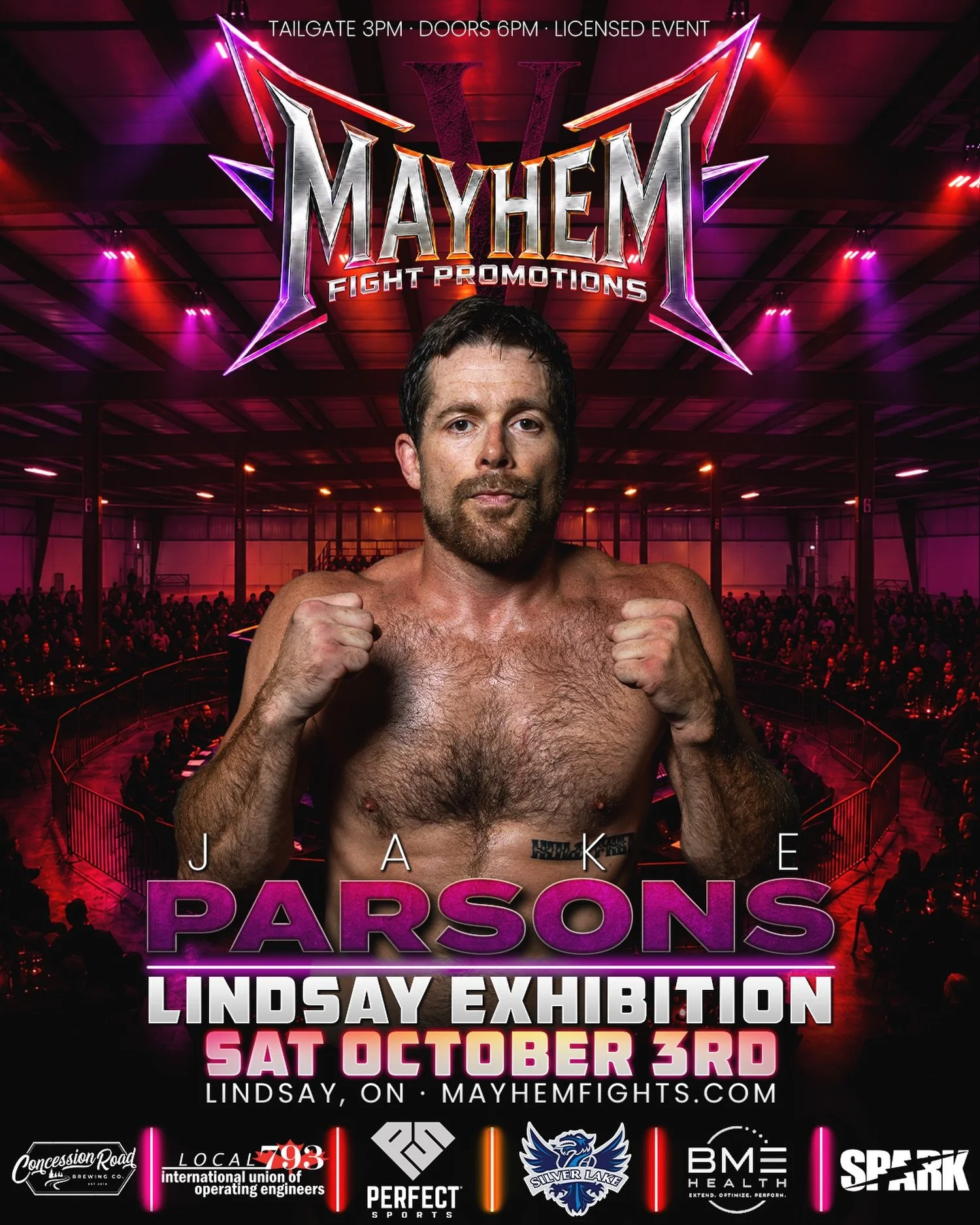 Lindsay&rsquo;s own Jake Parsons is stepping into the @MayhemFights cage on October 3rd 🔥

Fighting out of Big Country MMA, Parsons enters his hometown show at 1-0 after picking up a submission victory earlier this year ⚔️ Now he looks to keep his u