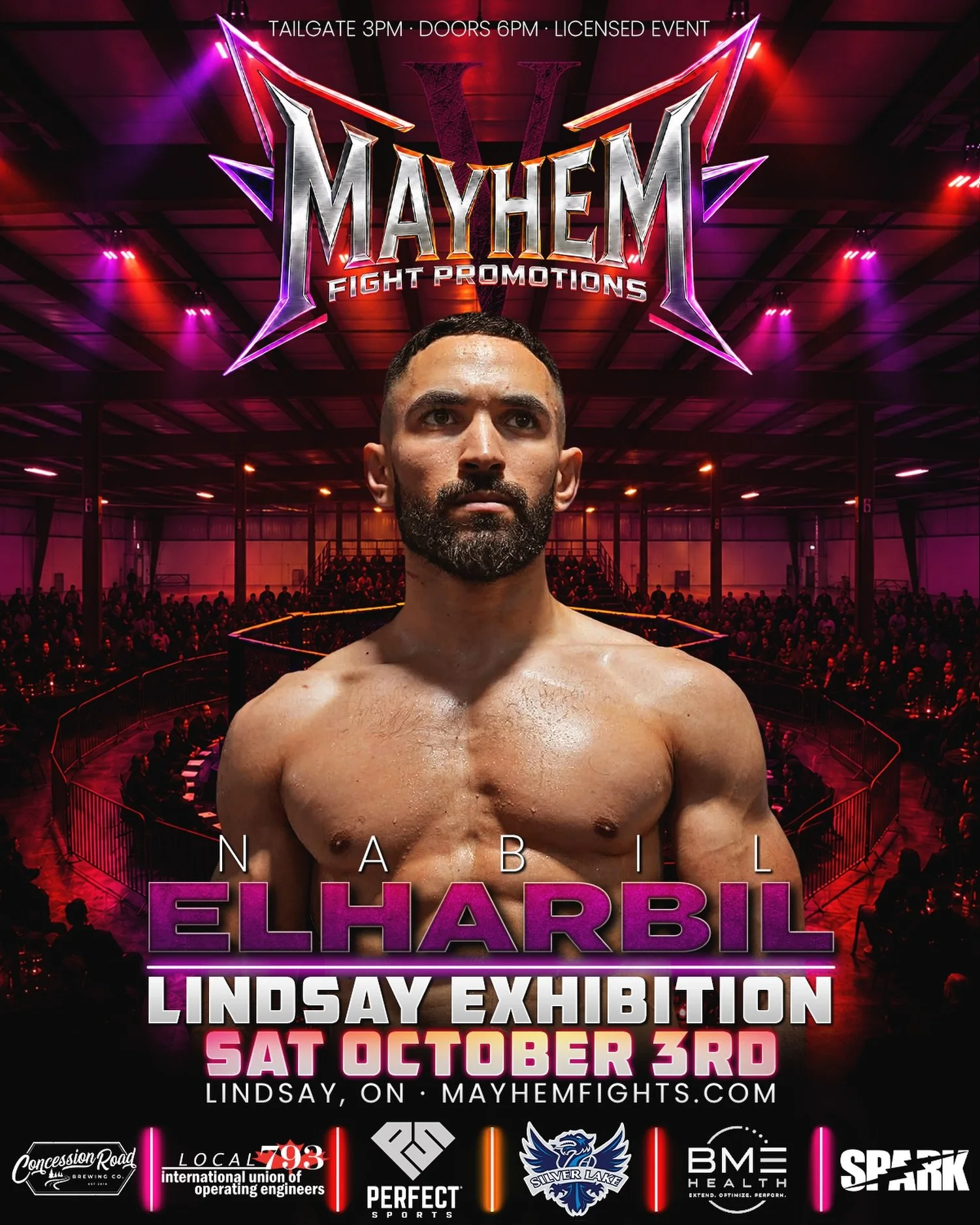 Nabil Elharbil is coming to @MayhemFights on October 3rd 🔥 @King_Elharbil heads to Lindsay ready for battle and looks to pick up a big victory in his Mayhem debut!

Get Your Tickets Now at 🎟️ MayhemFights.com/Lindsay

📍 Lindsay Exhibition
📅 Satur