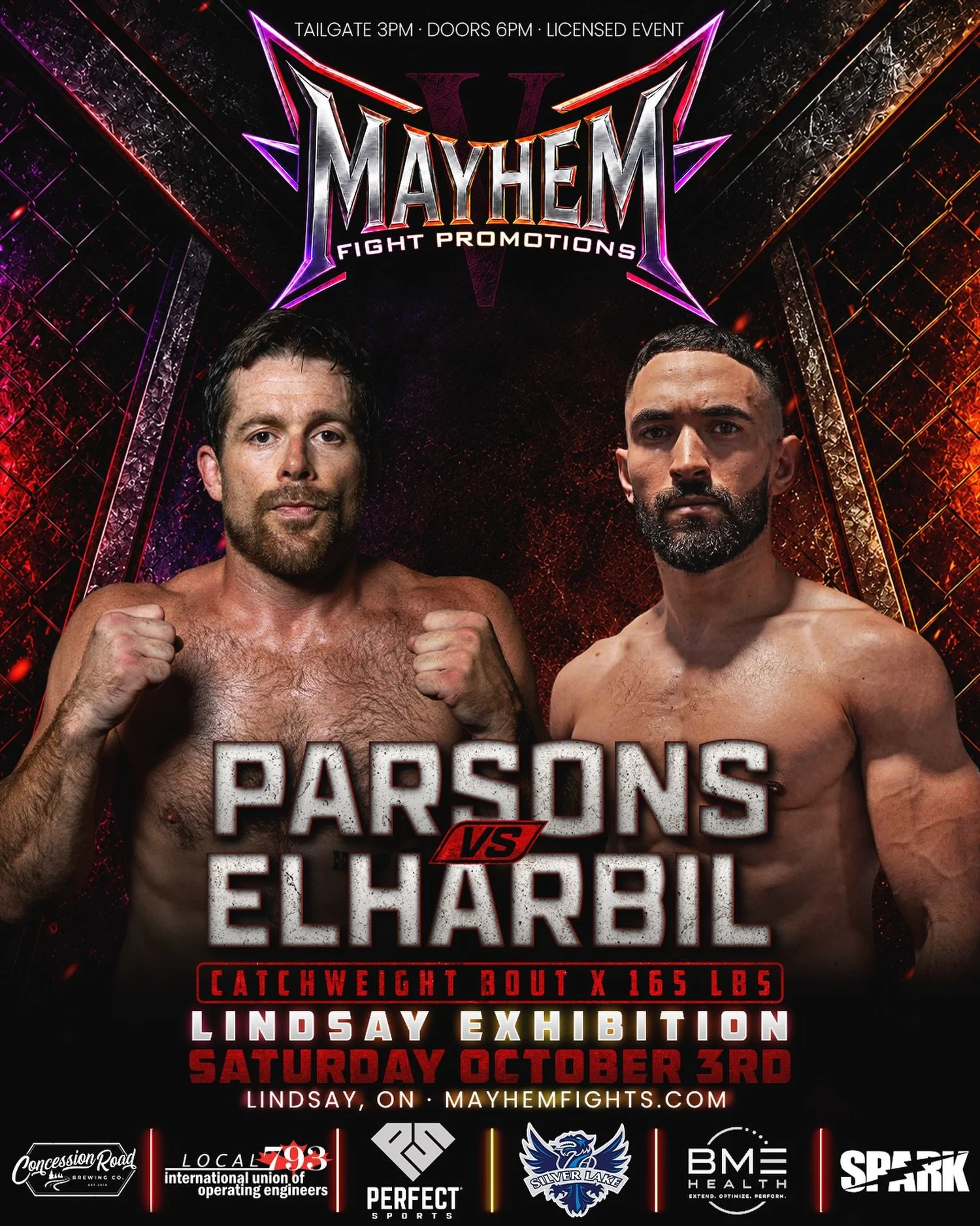 Jake Parsons vs. Nabil Elharbil 🔥 Parsons looks to defend home turf when he meets Elharbil inside the @MayhemFights cage on October 3rd!

Fighting out of @Lindsay_Big_Country, Parsons enters the matchup 1-0 after earning a submission victory earlier