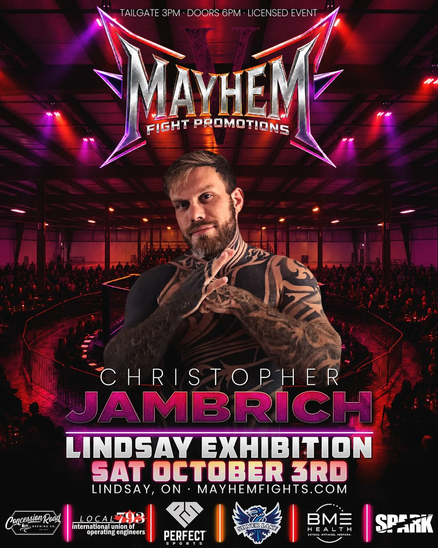 Four fights. Four submissions. Christopher Jambrich returns to the @MayhemFights cage on October 3rd 🔥 Still undefeated inside the Mayhem cage with four back-to-back submission victories, Jambrich heads to Lindsay looking to keep his incredible fini