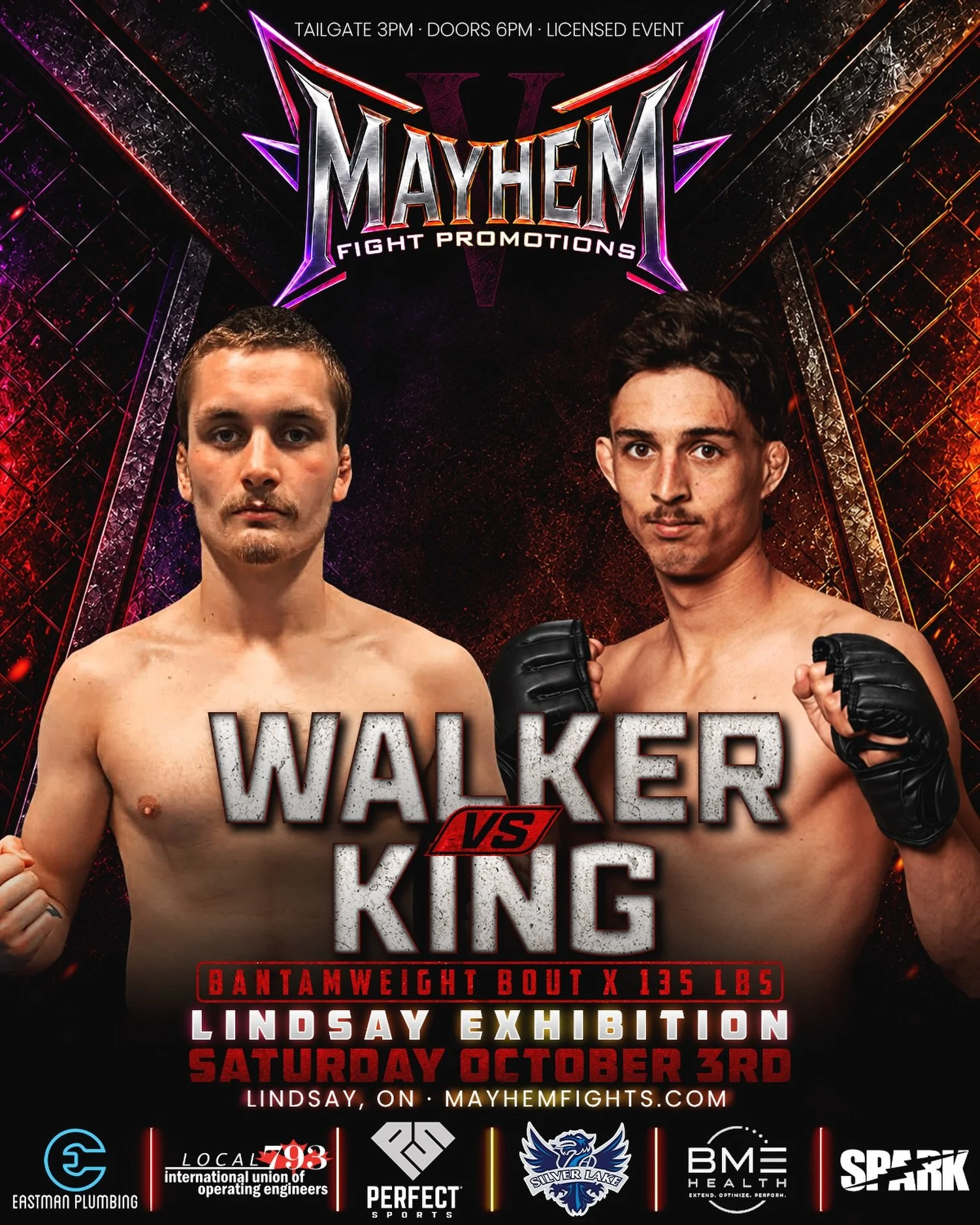 Liam Walker vs. Cole King 🔥 This is a battle you won&rsquo;t want to miss, two proven finishers rising through the Canadian rankings clash inside the @MayhemFights cage on October 3rd in Lindsay!

Representing Kalsamrit in Bowmanville, @LiamWWalker 