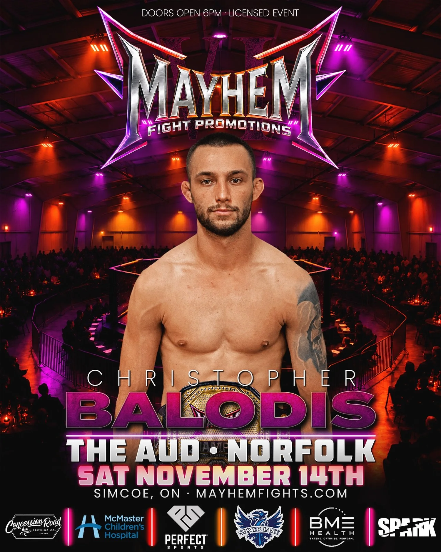 The Lightweight Champion is coming to Norfolk 🏆 Christopher Balodis returns to @MayhemFights on November 14th for a massive Champion vs. Champion showdown!

After going to war to capture the Lightweight Championship in Alliston, @ChristopherBalodis 
