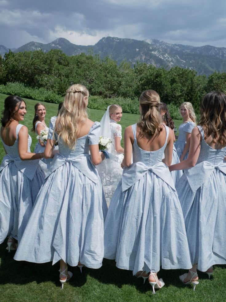 The Bridal Party Wore Custom Liberty Print Looks to Complement The Bride’s Monique Lhuillier Antoinette Dress - Over The Moon.jpg