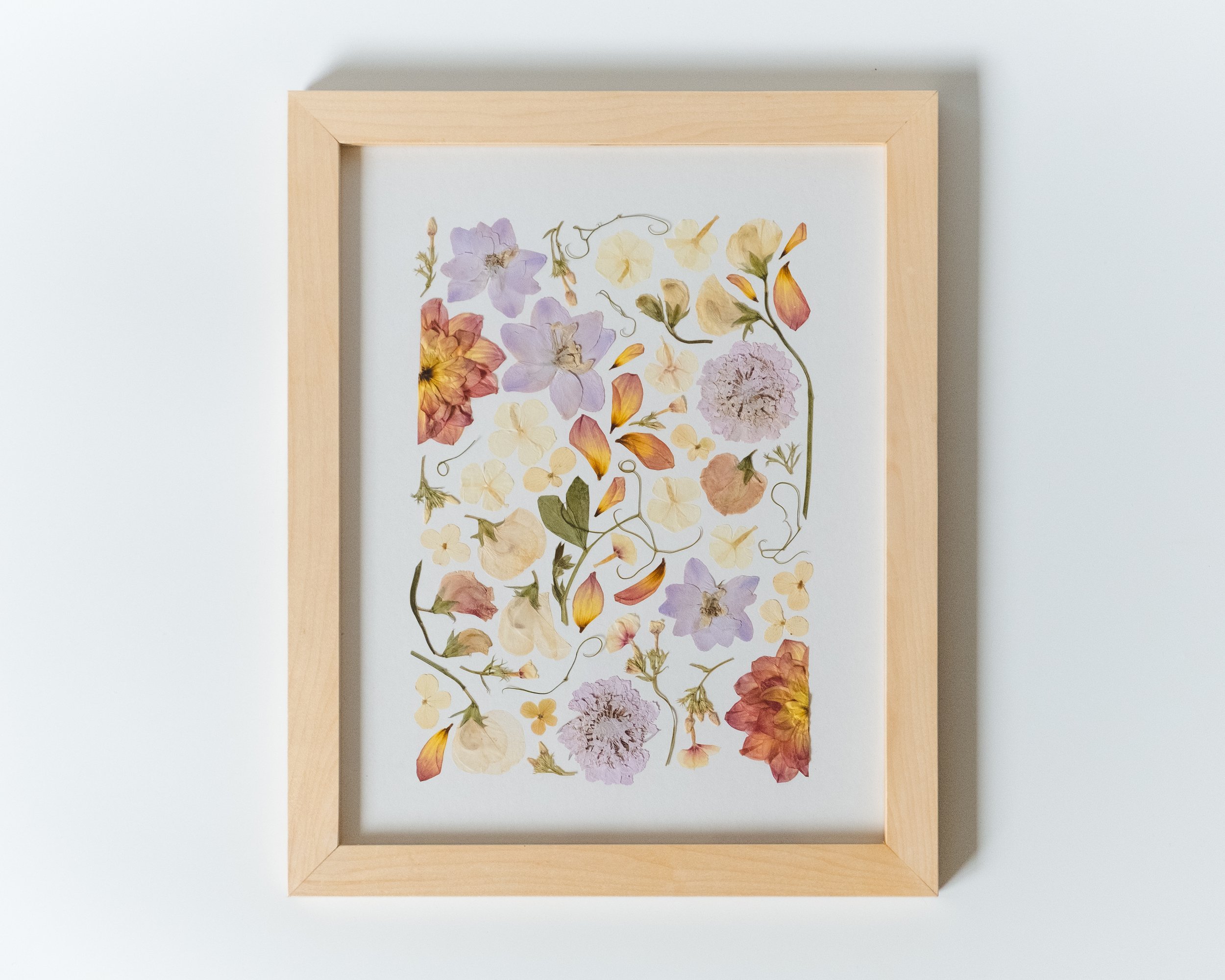 11x14" Maple Frame: Pressed Wallpaper Florals