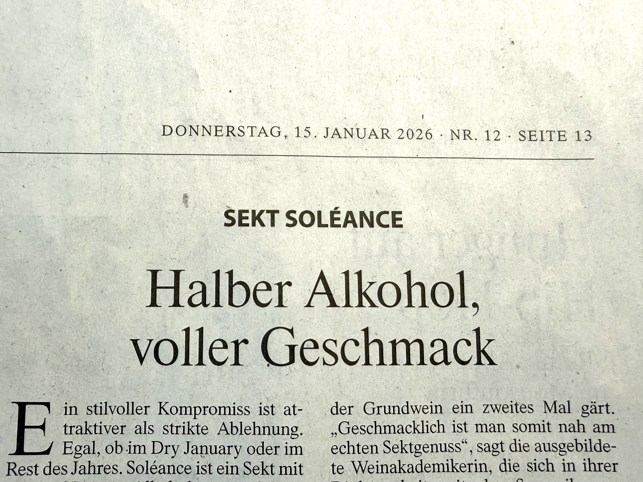 Soléance in der FAZ