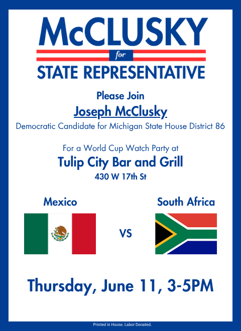 World Cup Watch Party with Joseph McClusky