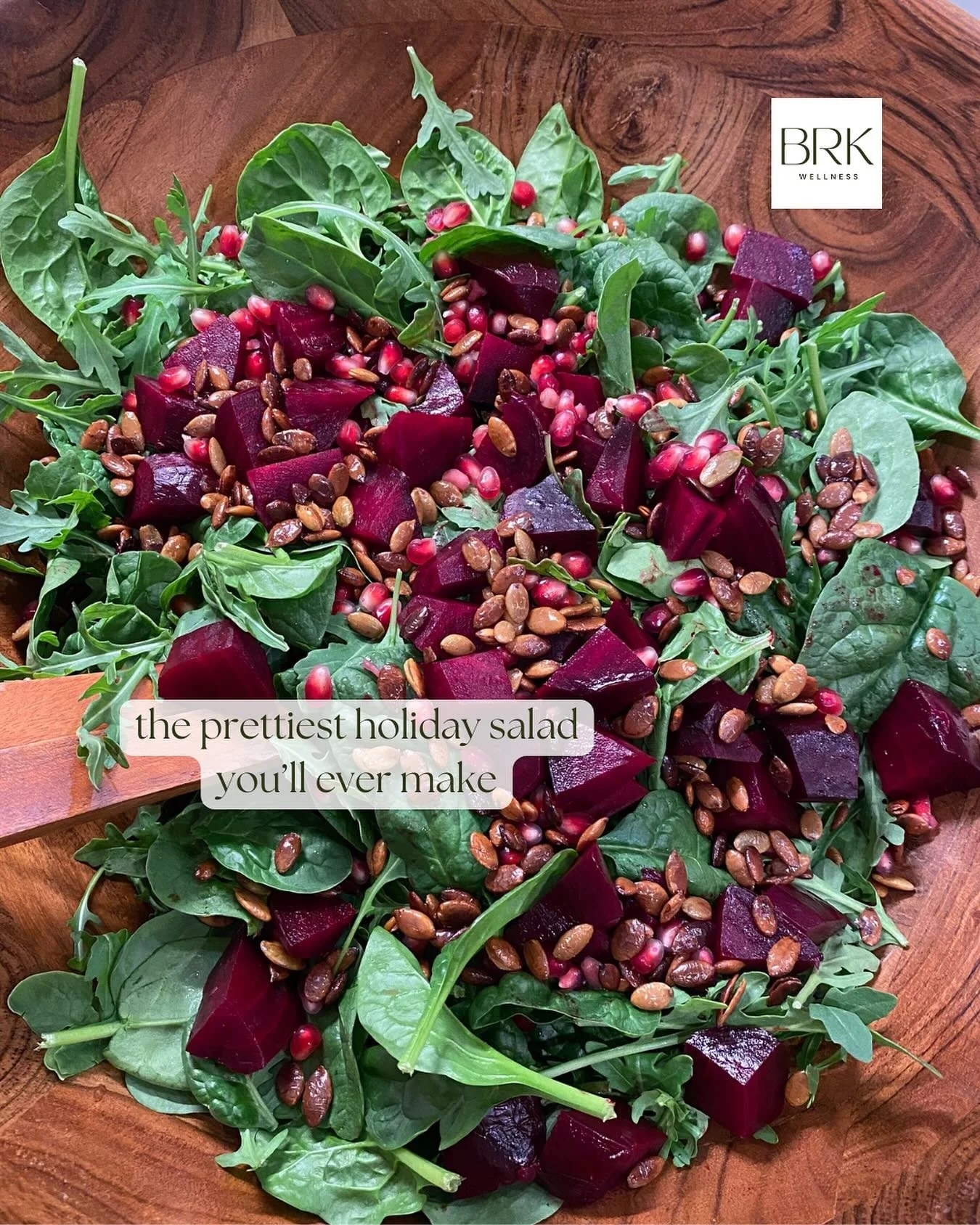 ✨The Prettiest Holiday Salad ✨ 

This is my go-to holiday salad. The colors are beautiful, it&rsquo;s full of flavor, the texture is on point and it&rsquo;s incredibly nourishing. 

Roasted beets 🫜, pomegranate, and toasted pumpkin seeds take a simp