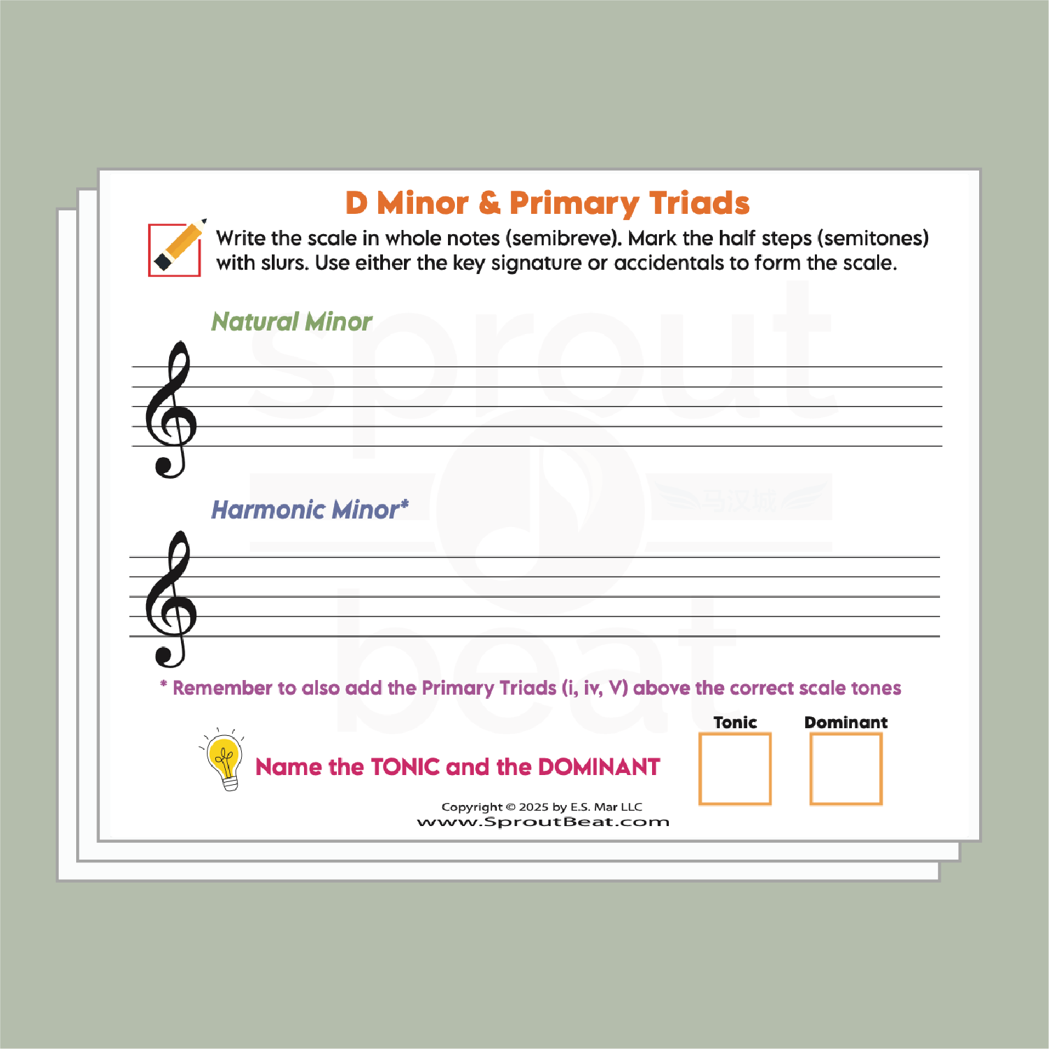 Minor Scale & Primary Triad Bundle