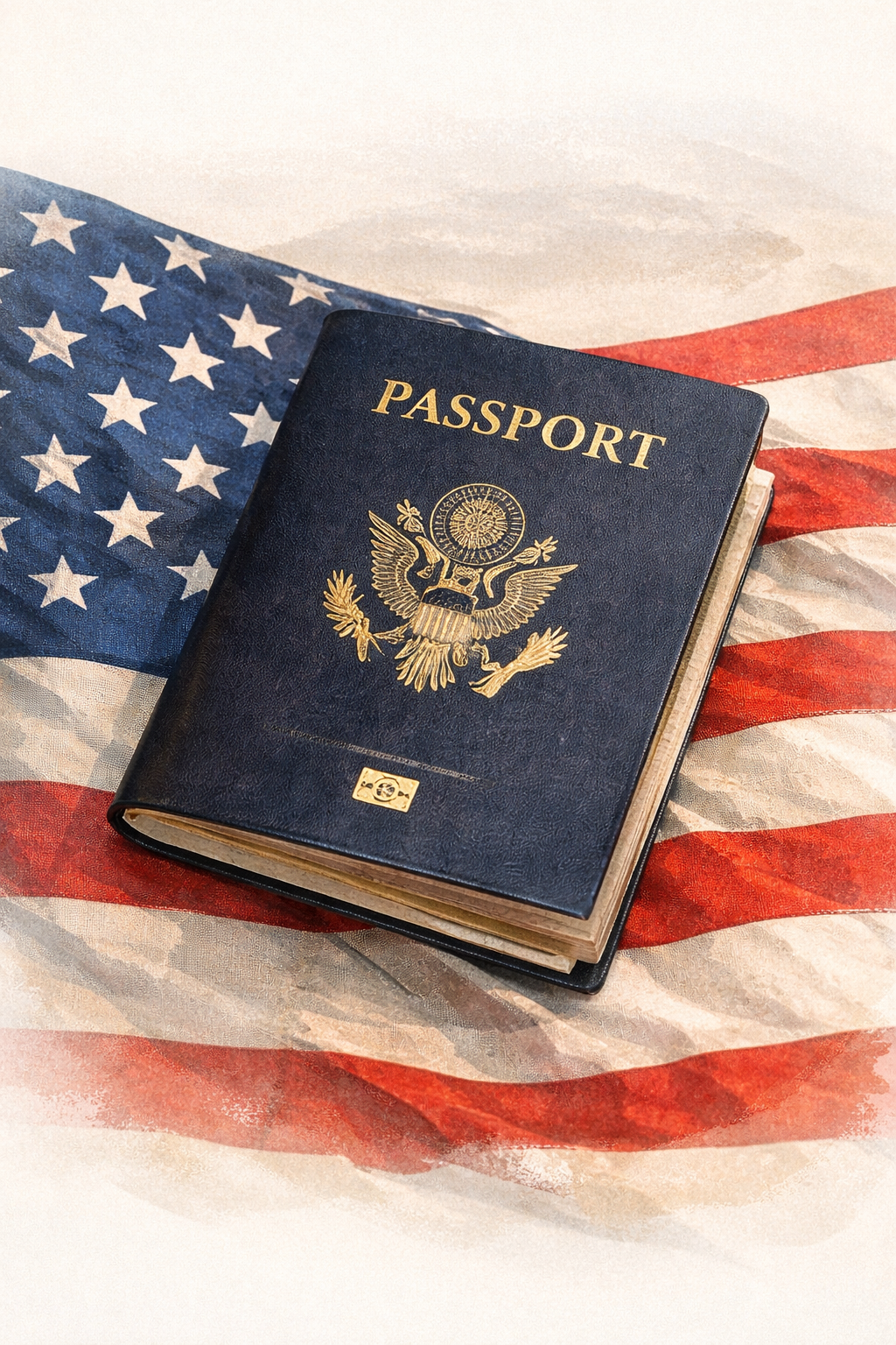 United States passport on American flag.png