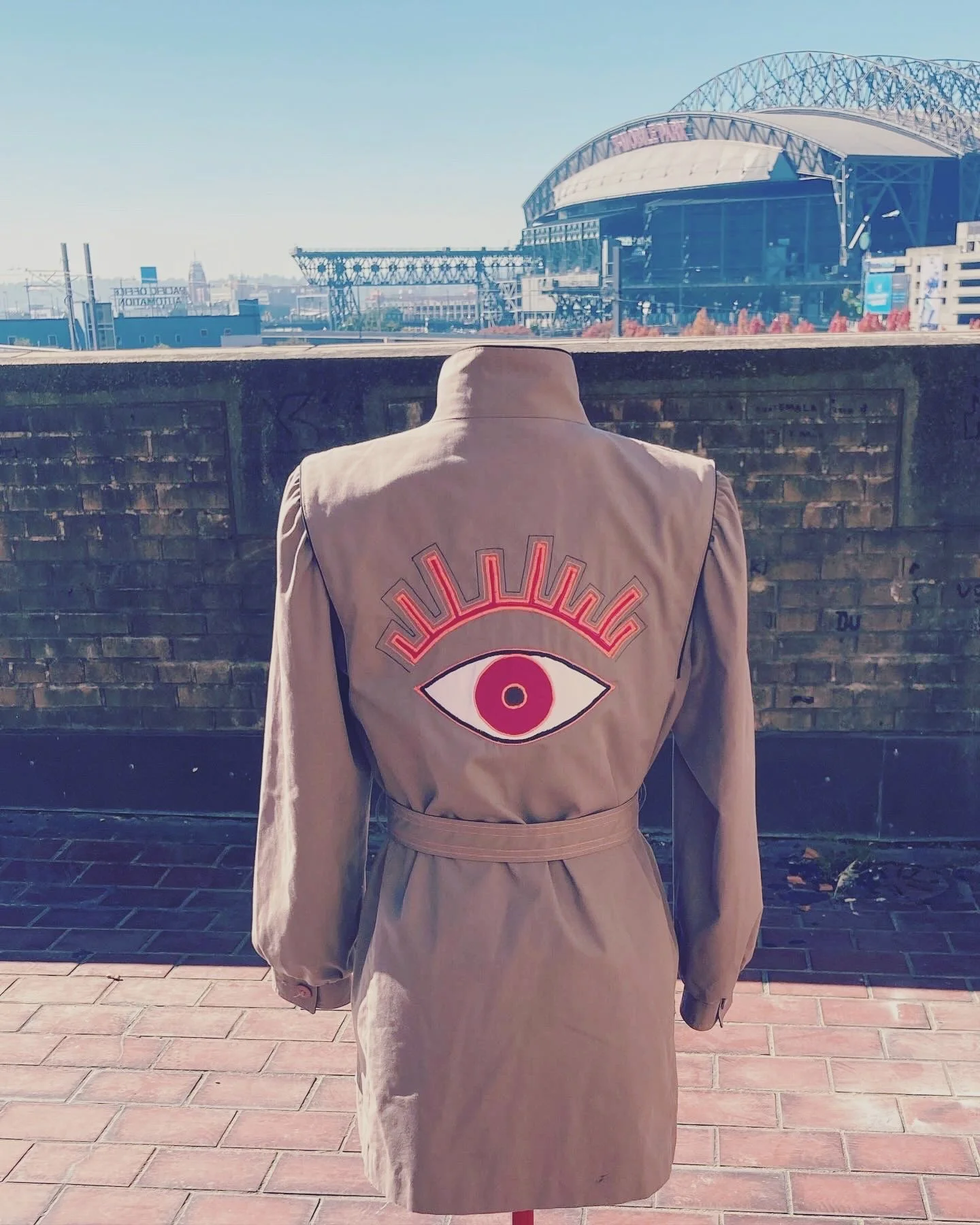 #seattlesews #upcycle #appliqu&eacute; #evileye #vintage