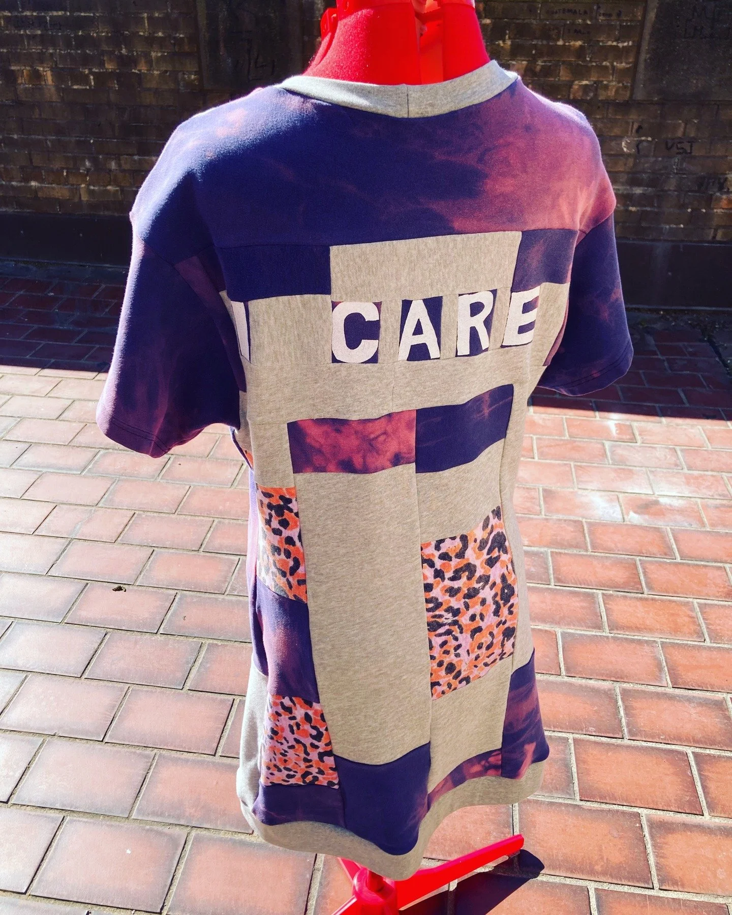 XL tunic dress made from up-cycled sweat shirt material. #seattlesews #upcycle #zerowaste