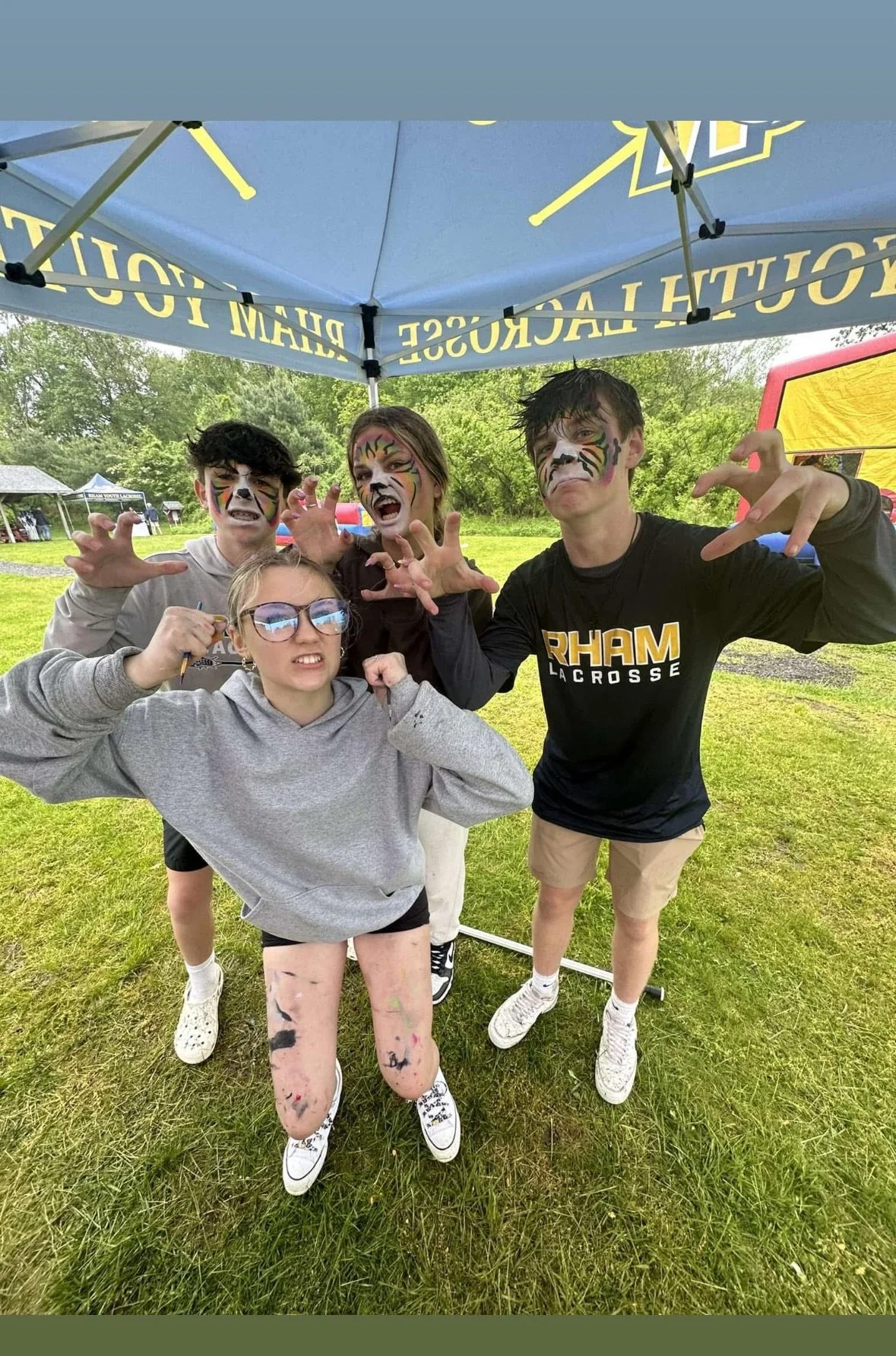 Salon customer with new long natural braids