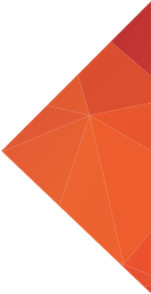 Diagonal section of an abstract geometric background with black and various shades of red and orange triangles.