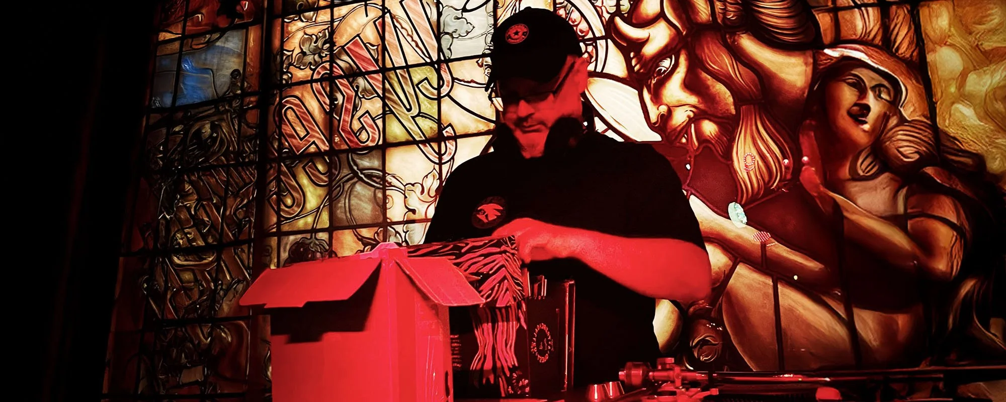 DJ Fresh Fruit playing a live DJ set at Amsterdam Vinyl Club, a community event in Amsterdam