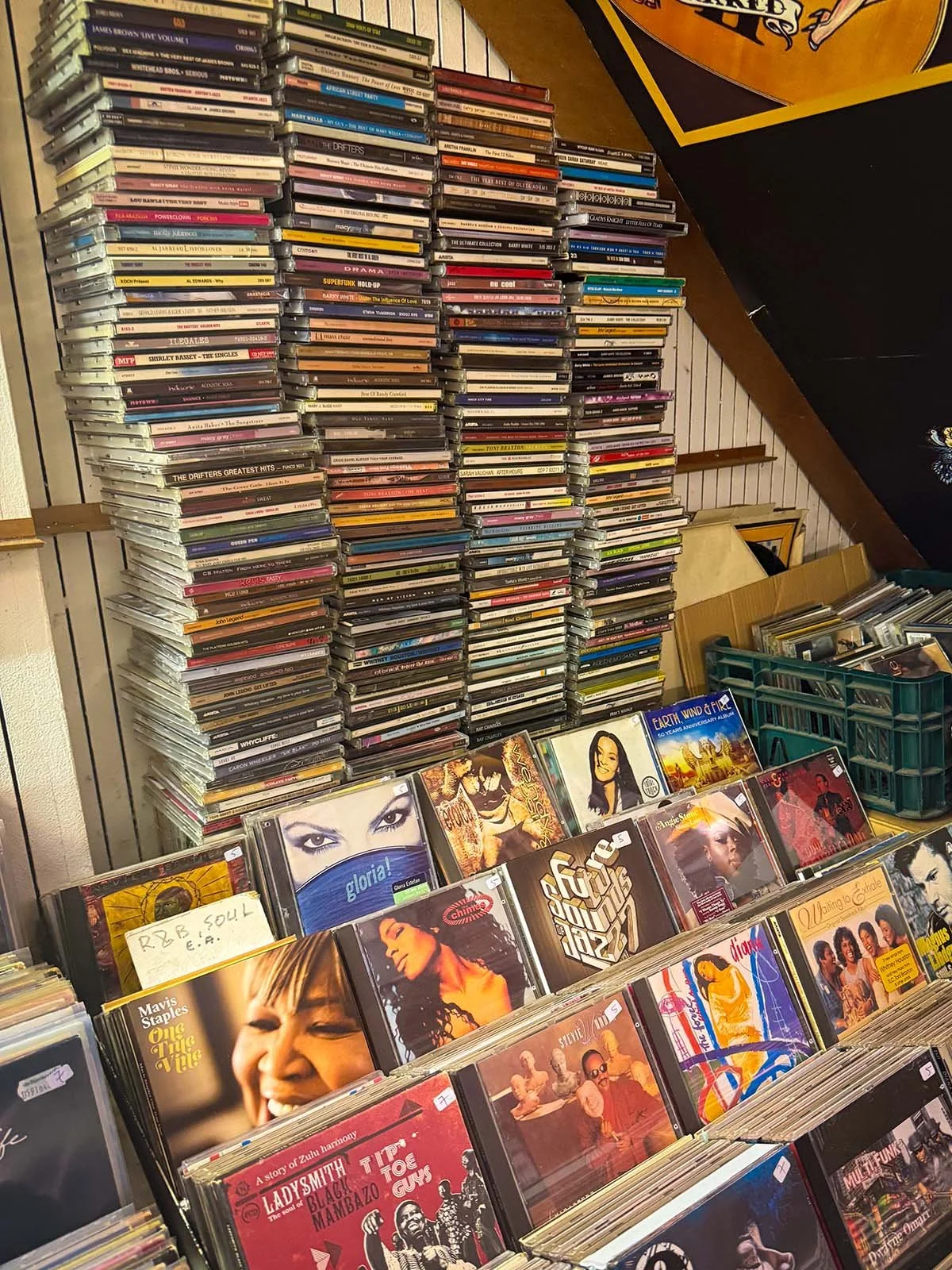 Interior of Second Life Music, a record store in Amsterdam. The photo is from an interview with the store by Amsterdam Vinyl Club. Amsterdam Vinyl Club is a community event in the city for collectors, DJs and anyone who loves music on vinyl.